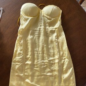princess polly yellow mini dress - size 8